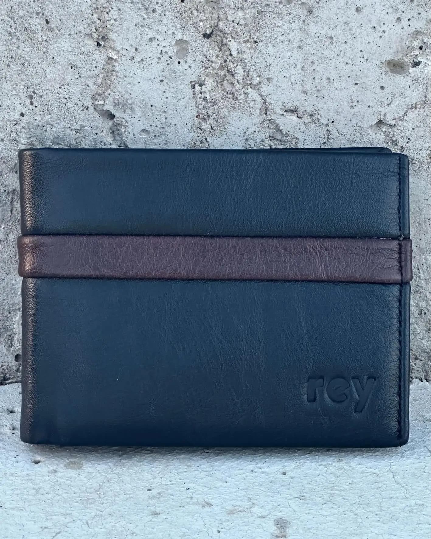 Signature Stripe Bi-Fold Genuine Leather Wallet for Men
