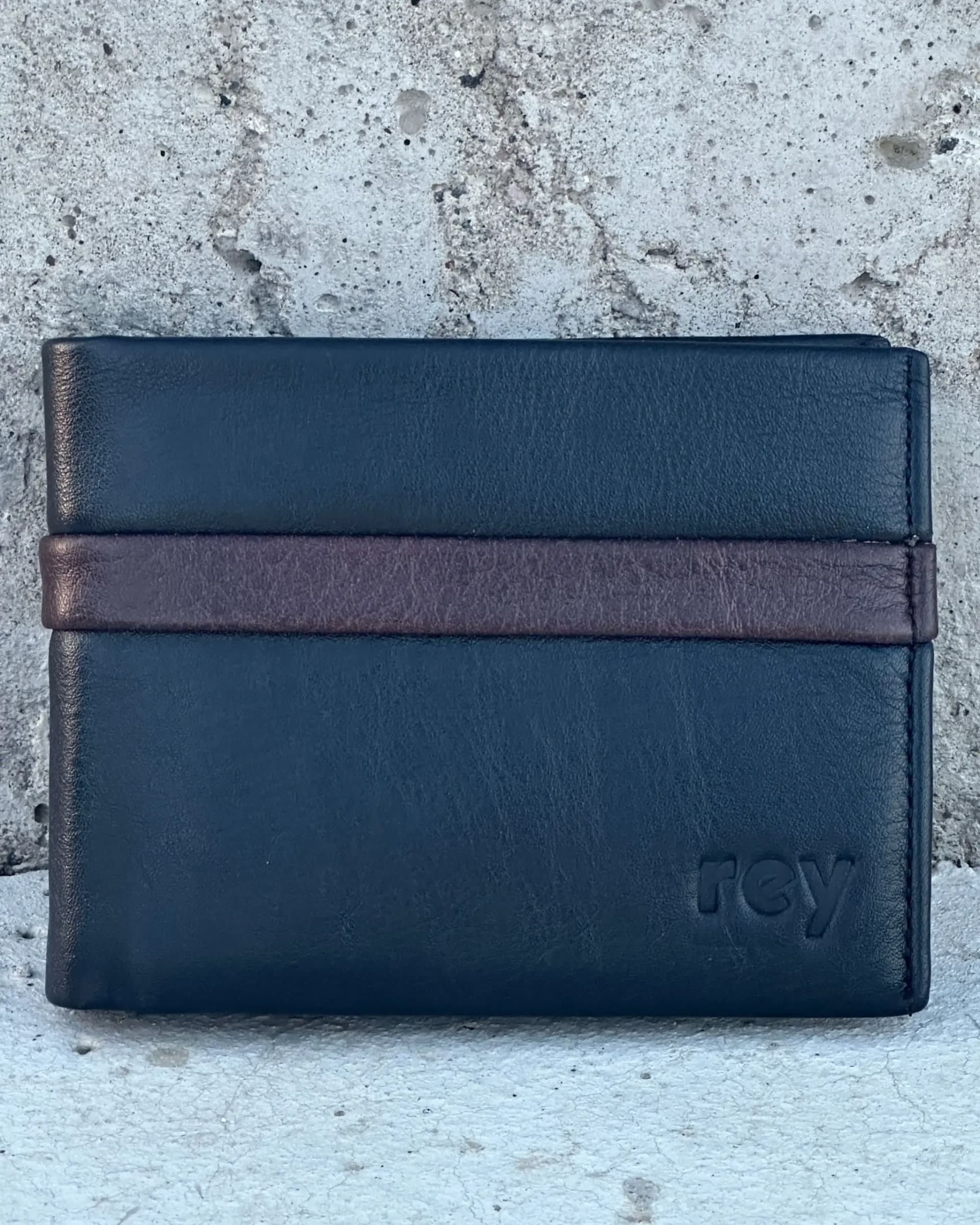 Signature Stripe Bi-Fold Genuine Leather Wallet for Men