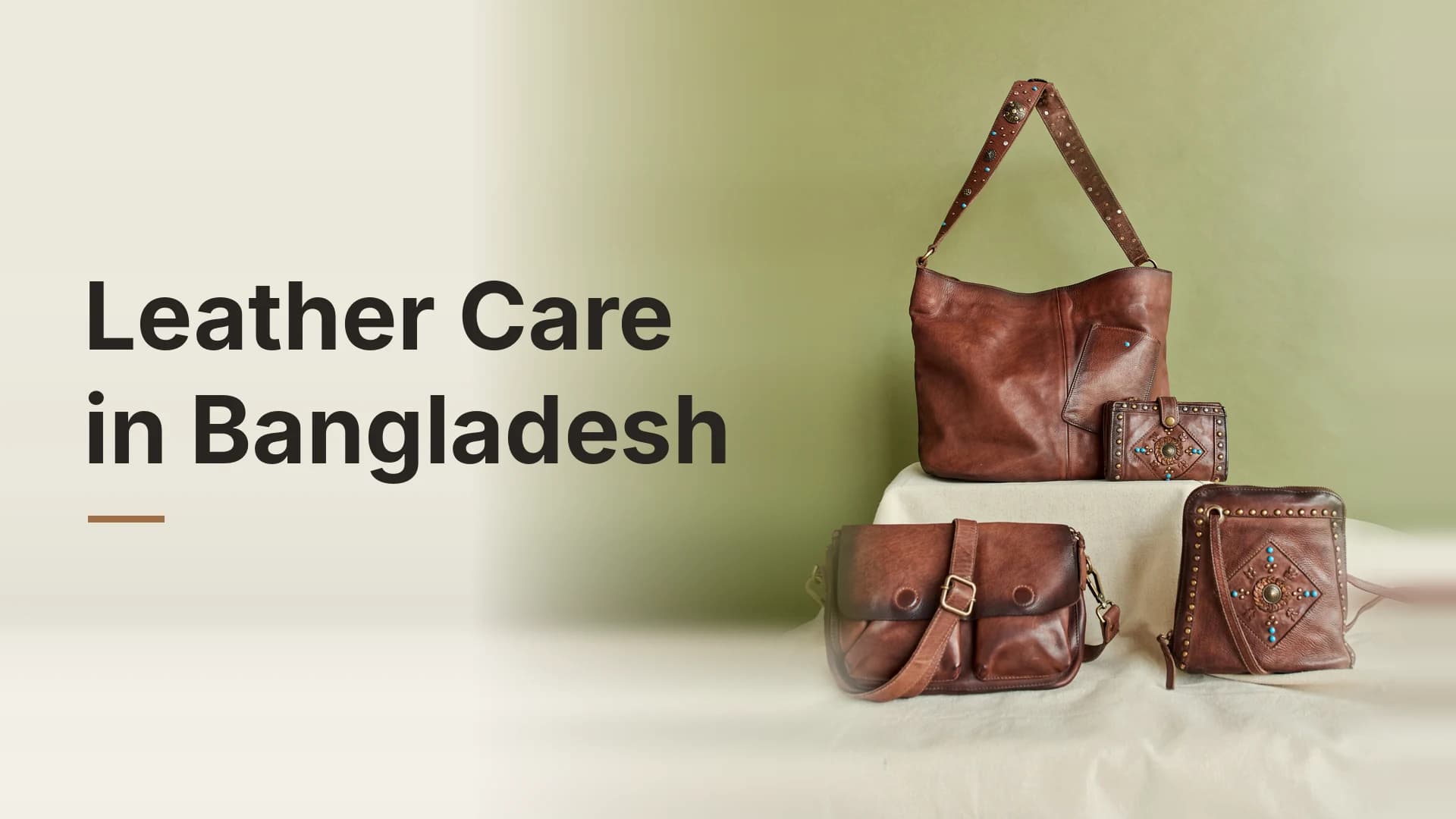 Leather goods being cared for to protect them from humidity in Bangladesh